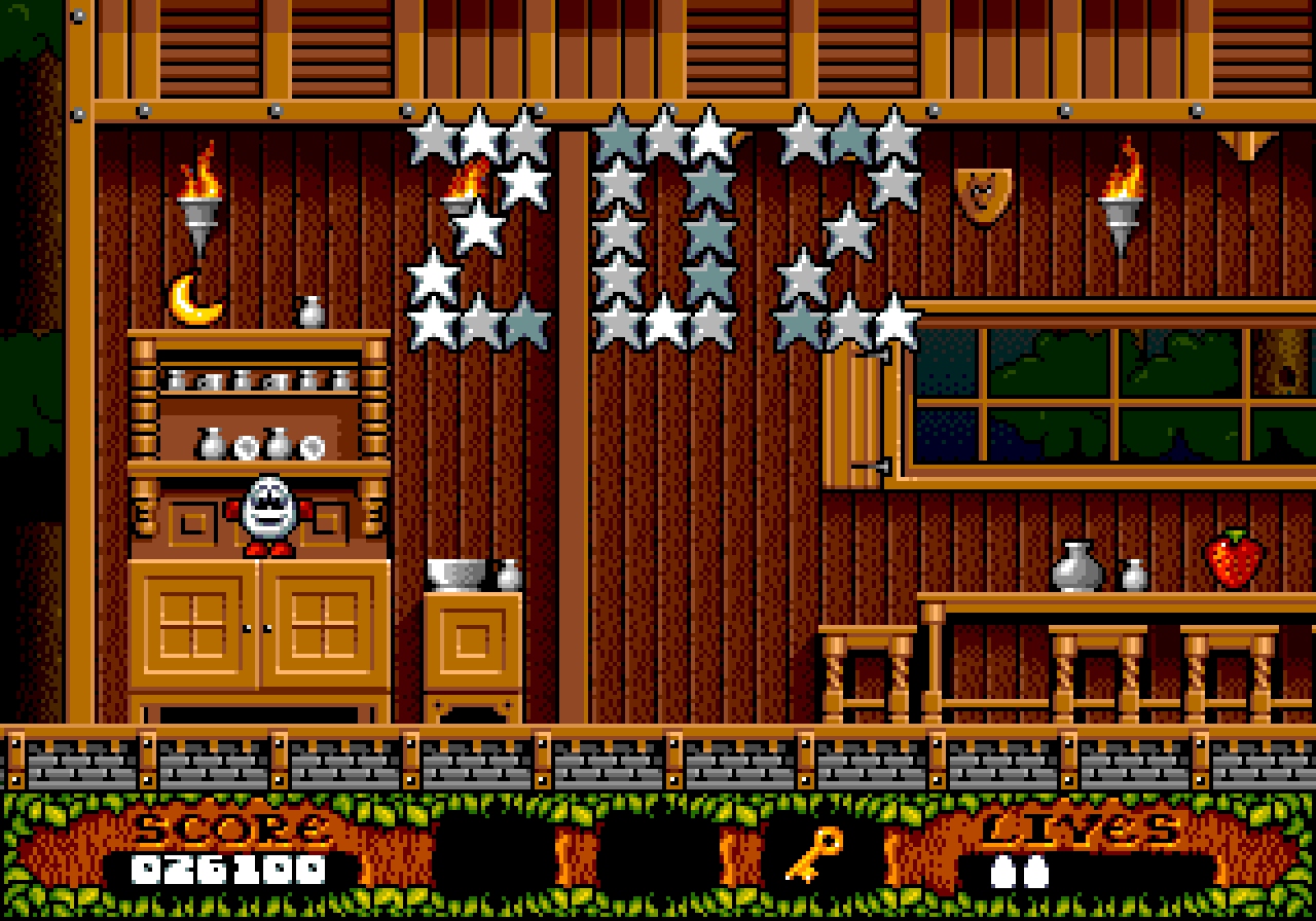 The meeting hall: the cow and the rope left for later, Grand Dizzy's door key taken.