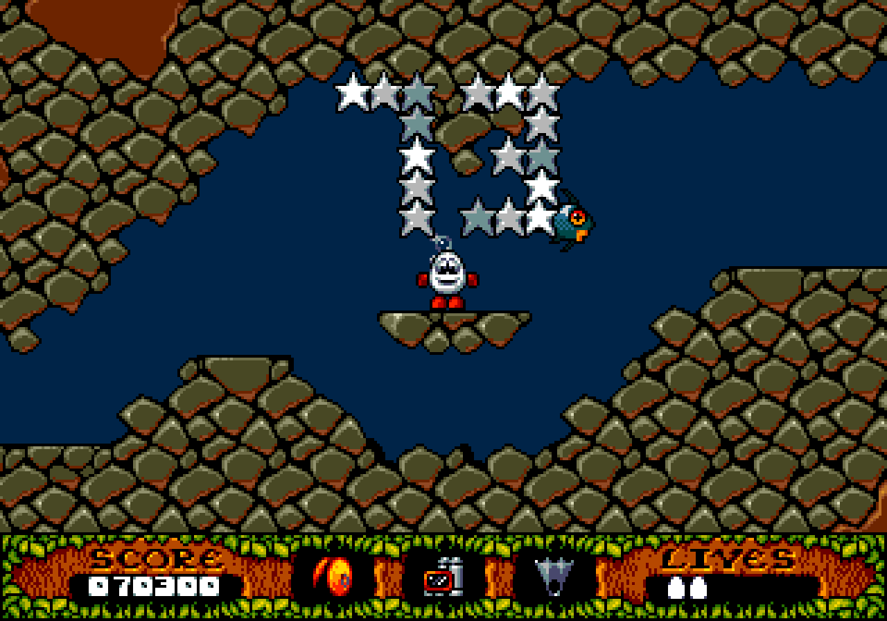The flooded chamber in the mines.