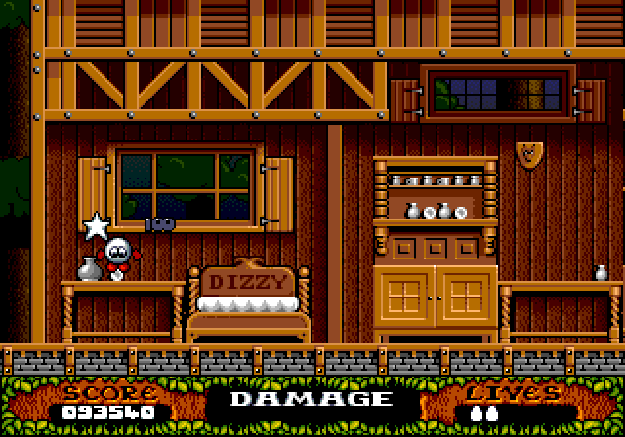 Dizzy's own hut: the star on the left.