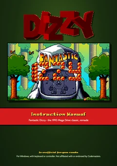 The manual's cover: the DIZZY logo over the title screen.